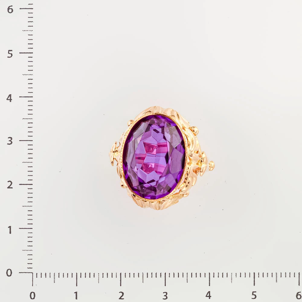 Кольцо с фианитом из красного золота 583 пробы