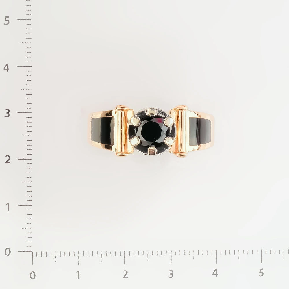 Кольцо с агатом из красного золота 585 пробы