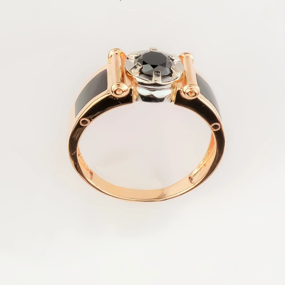 Кольцо с агатом из красного золота 585 пробы