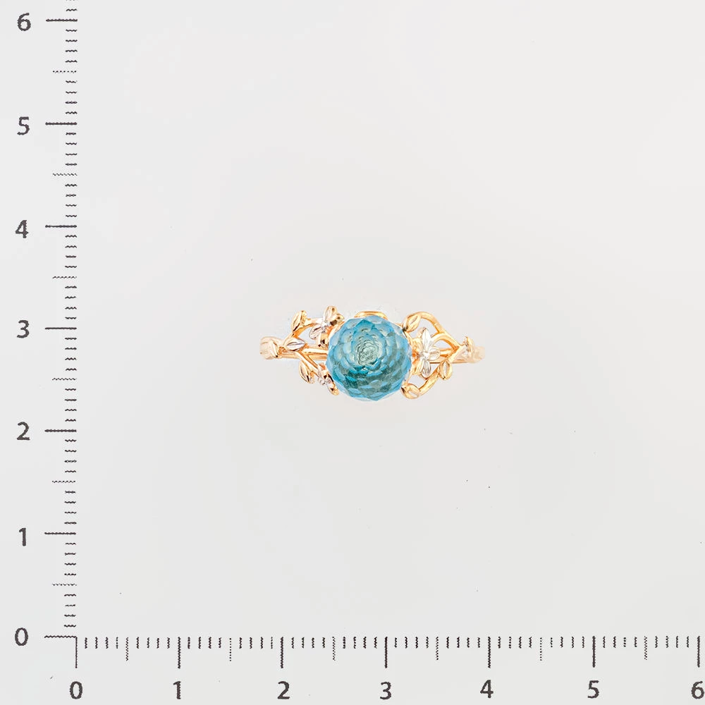 Кольцо с топазом из красного золота 585 пробы