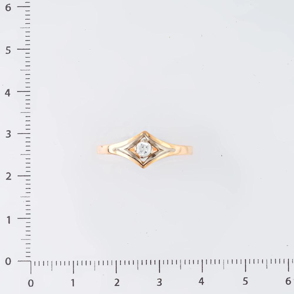 Кольцо с фианитом из красного золота 583 пробы