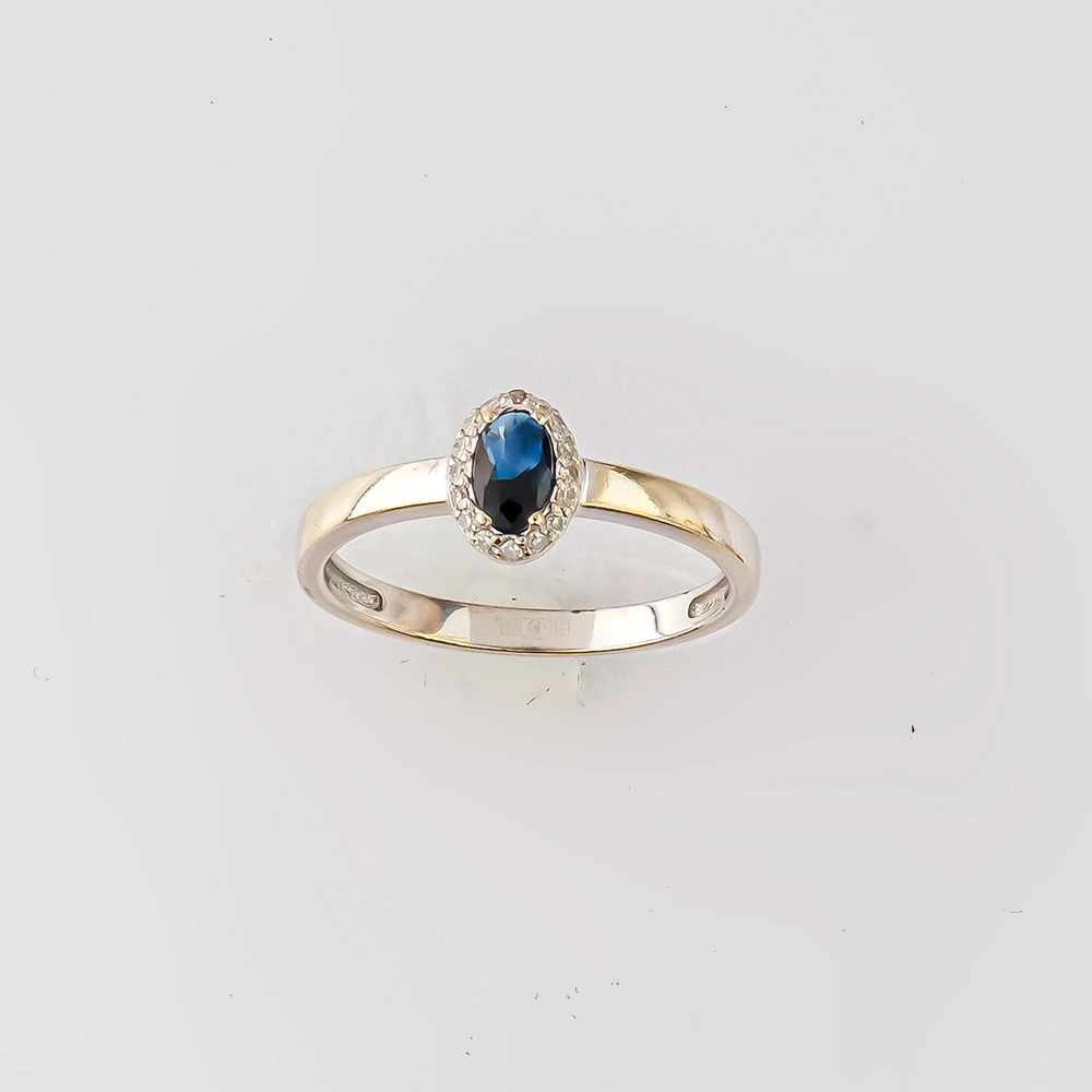 Кольцо с сапфиром из белого золота 585 пробы