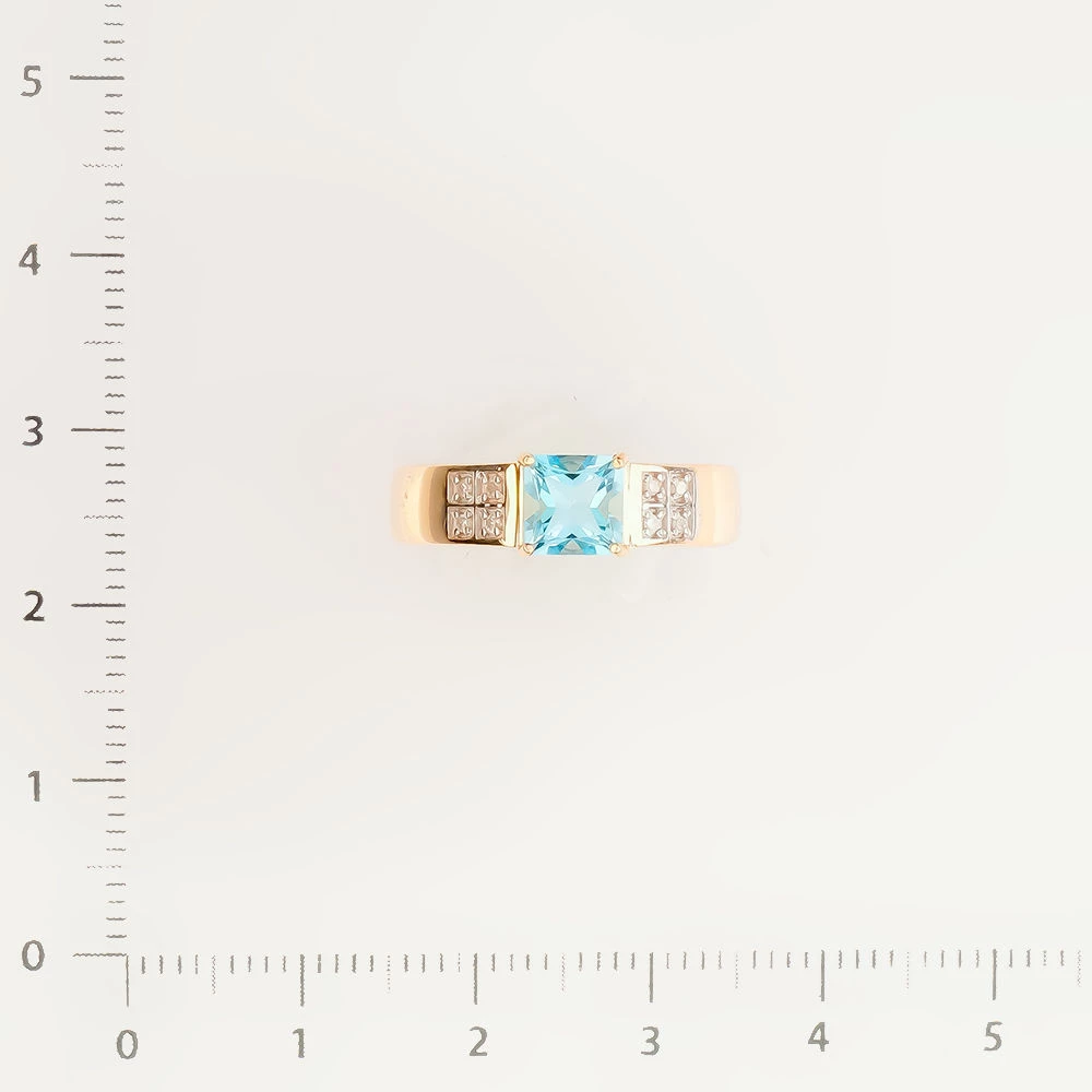 Кольцо с топазом из красного золота 585 пробы