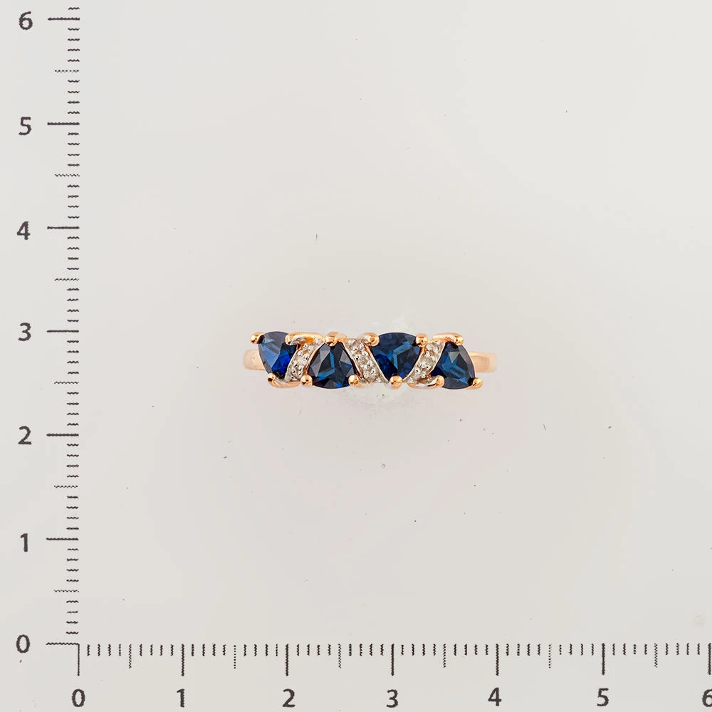 Кольцо с сапфиром синтетическим из желтого золота 585 пробы