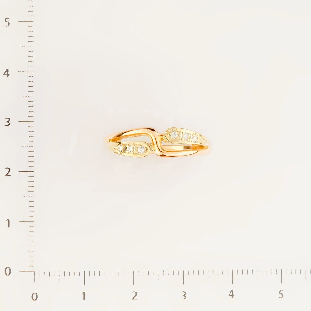 Кольцо с фианитом из красного золота 585 пробы