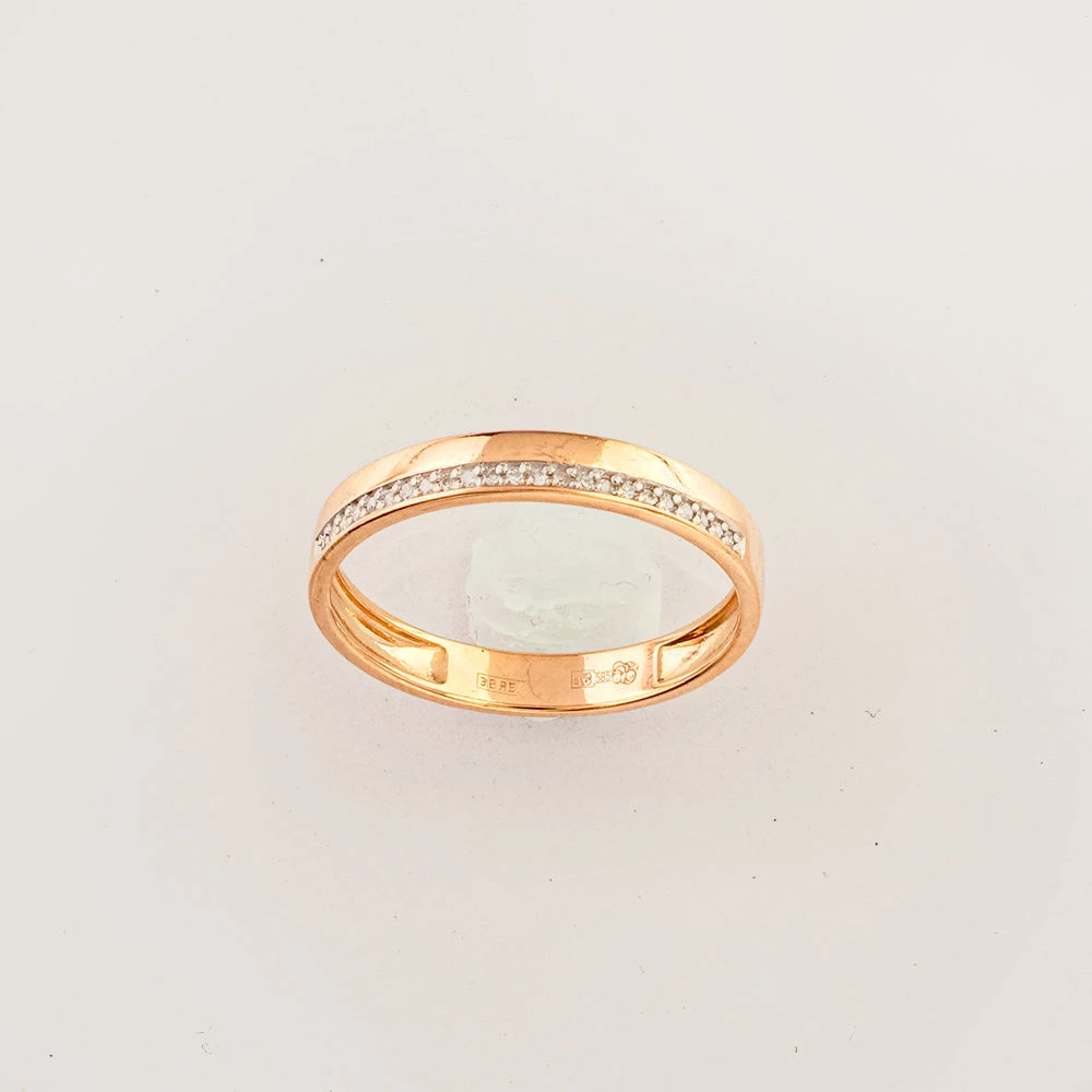 Кольцо с бриллиантом из красного золота 585 пробы