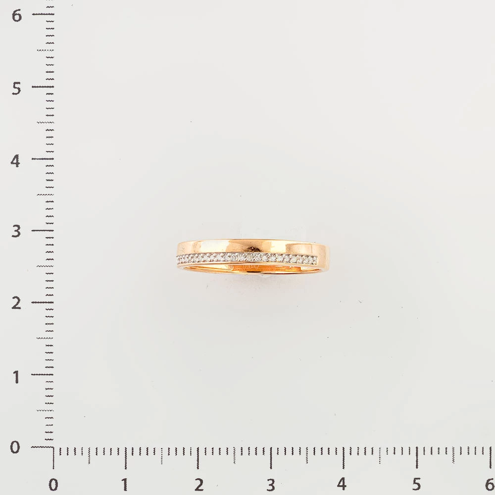 Кольцо с бриллиантом из красного золота 585 пробы