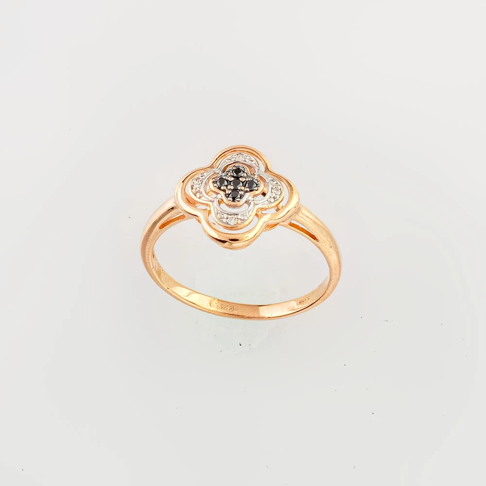 Кольцо с бриллиантом из красного золота 585 пробы