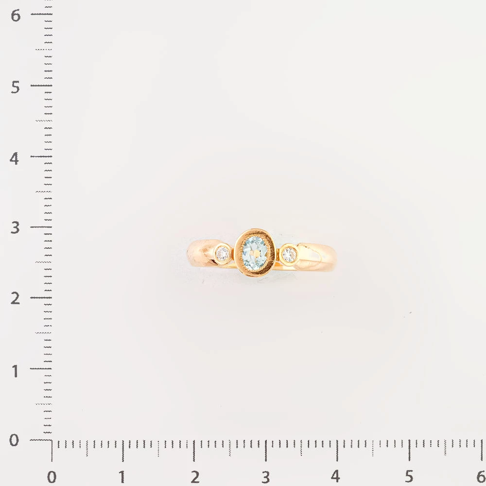 Кольцо с топазом из красного золота 585 пробы