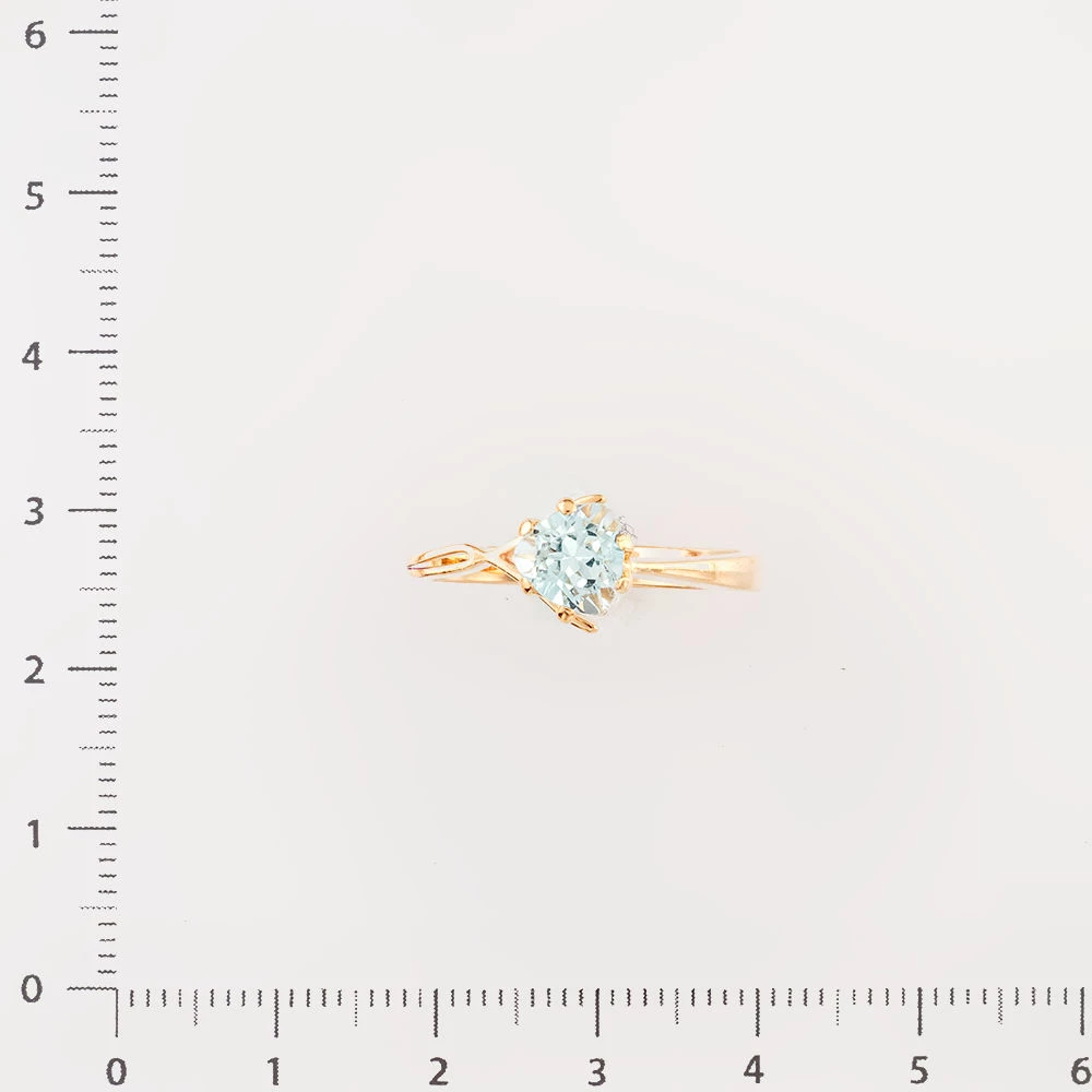 Кольцо с топазом из красного золота 585 пробы