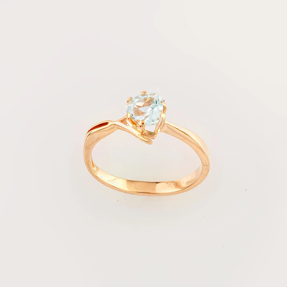 Кольцо с топазом из красного золота 585 пробы