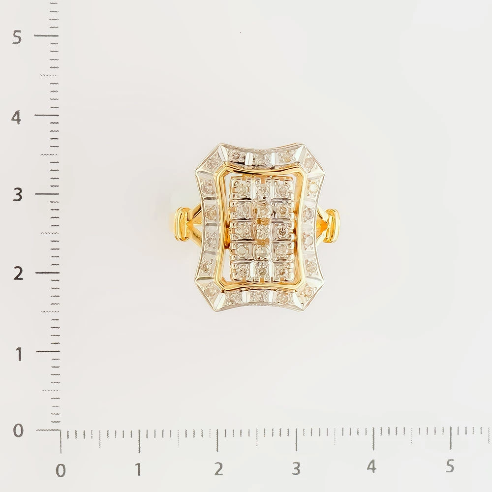 Кольцо с бриллиантом из желтого золота 750 пробы