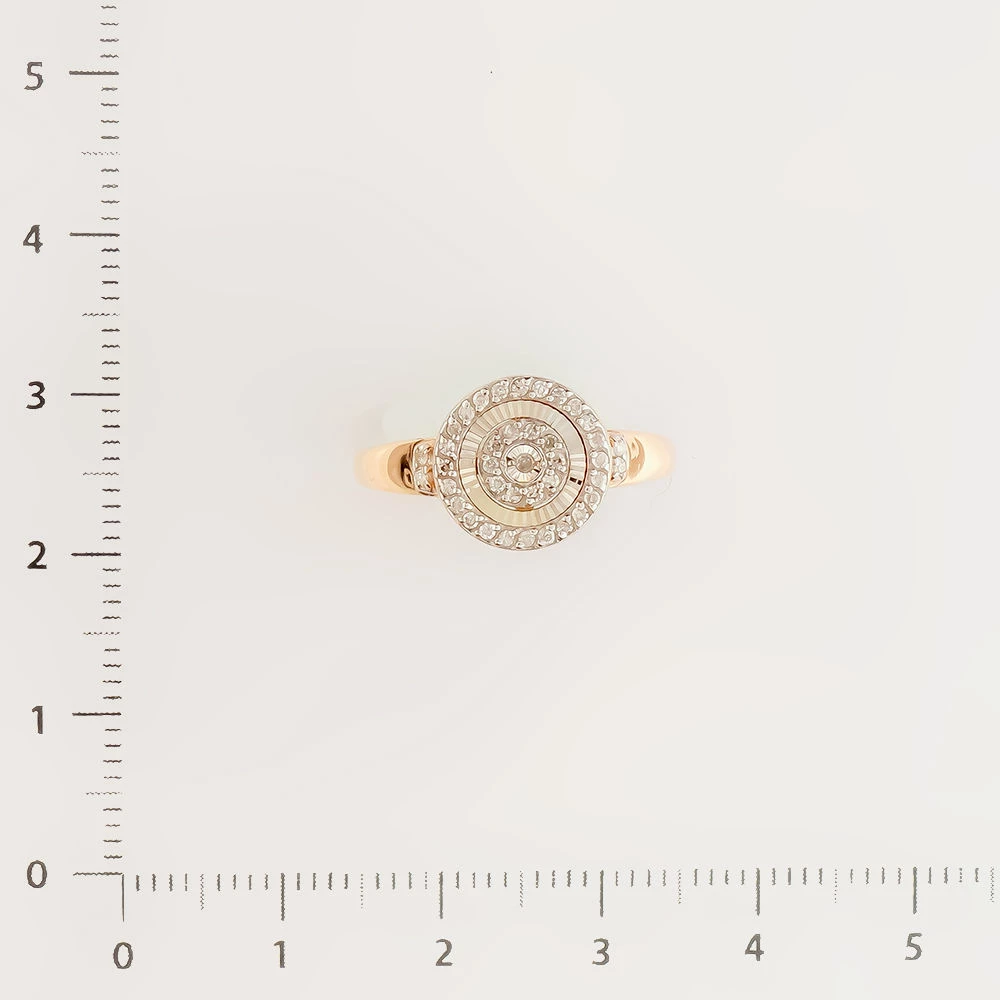 Кольцо с бриллиантом из красного золота 585 пробы