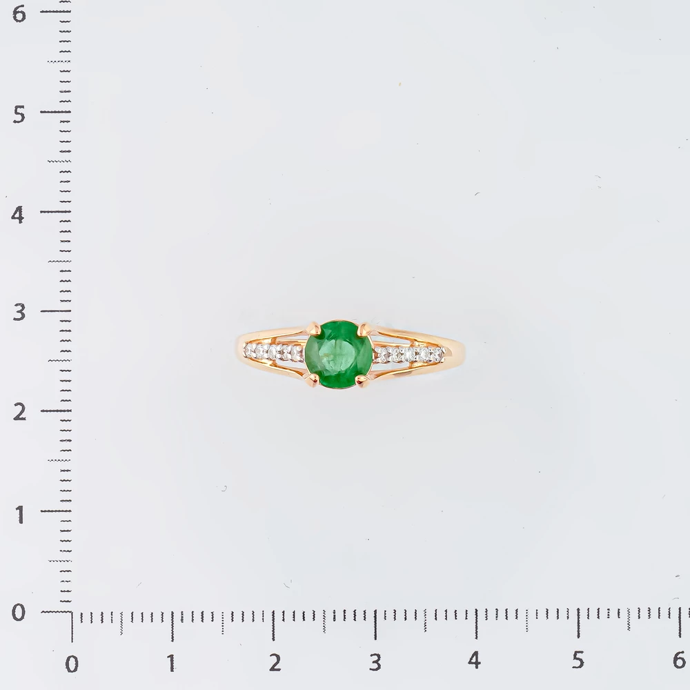 Кольцо с изумрудом из красного золота 585 пробы