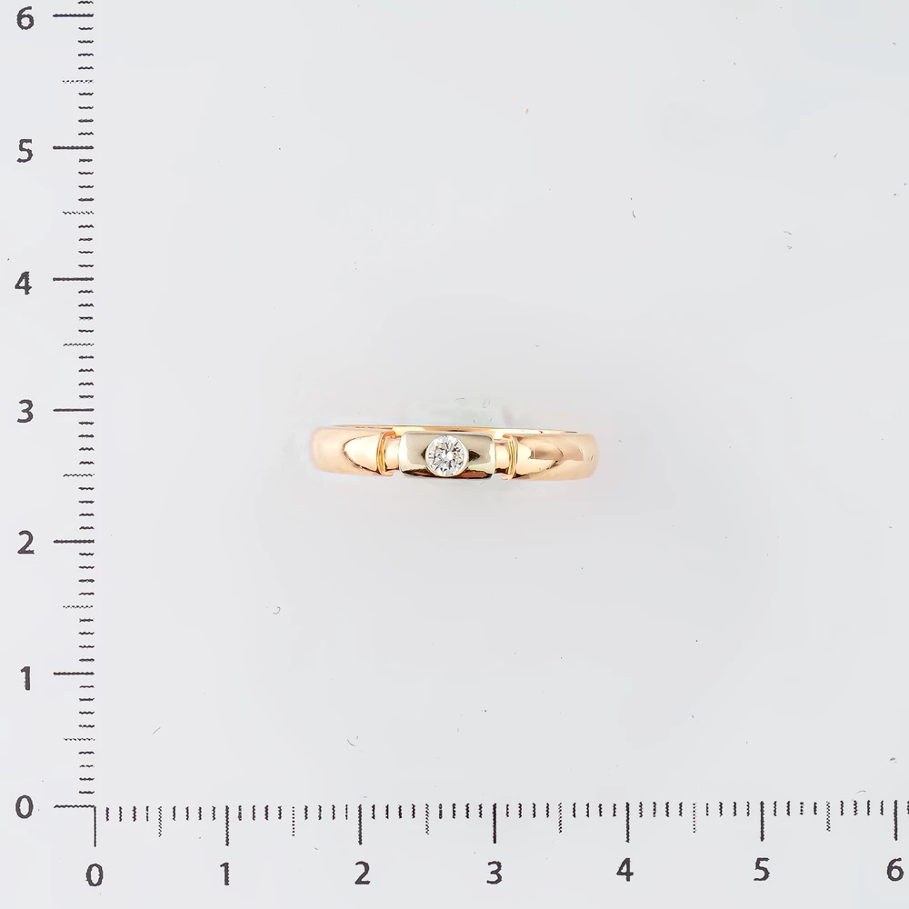 Кольцо с бриллиантом из красного золота 585 пробы