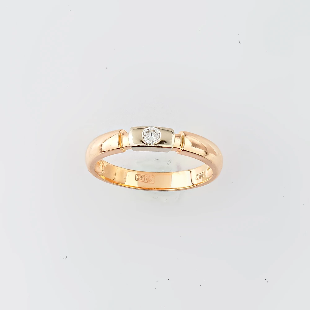 Кольцо с бриллиантом из красного золота 585 пробы