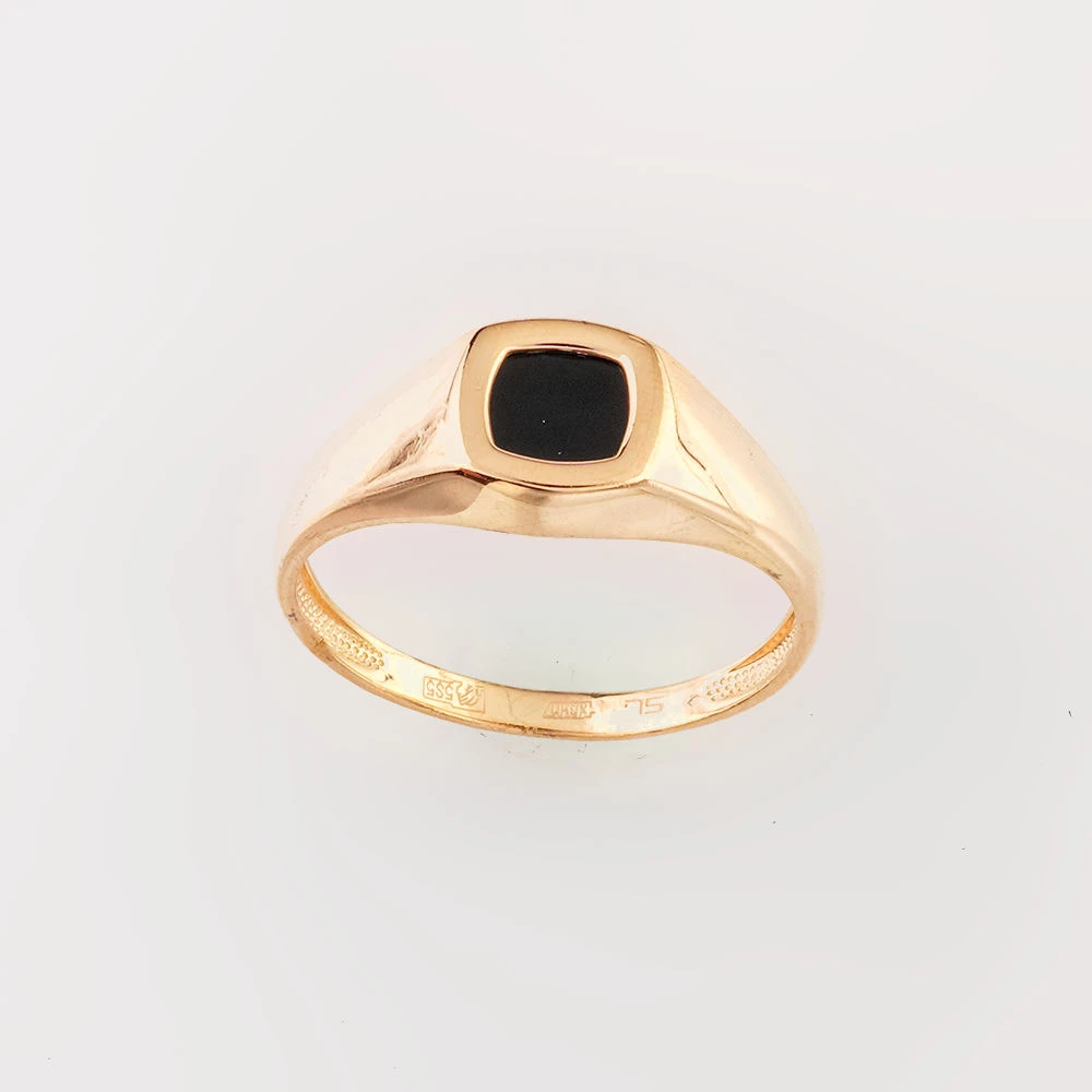 Кольцо с агатом из красного золота 585 пробы