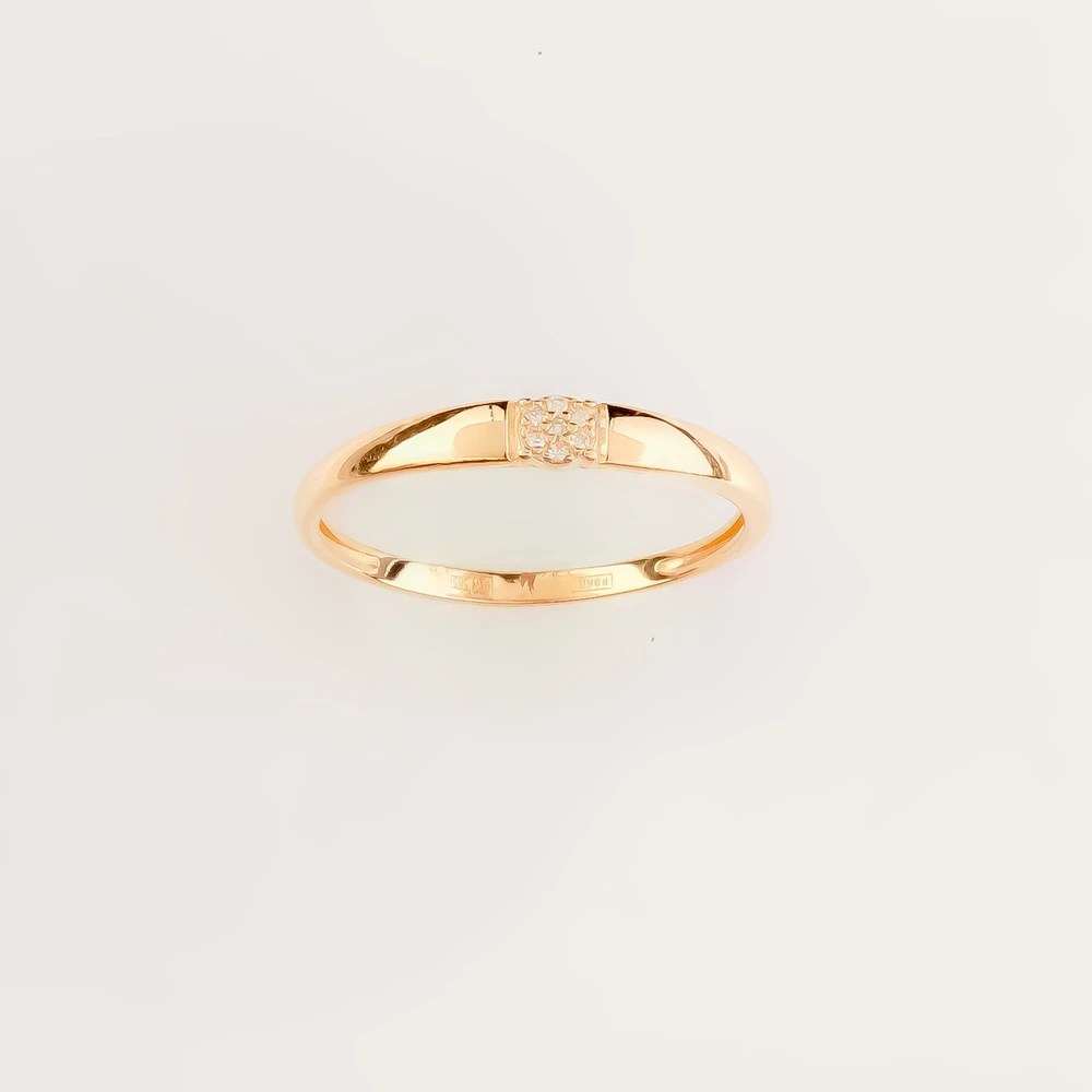 Кольцо с бриллиантом из красного золота 585 пробы