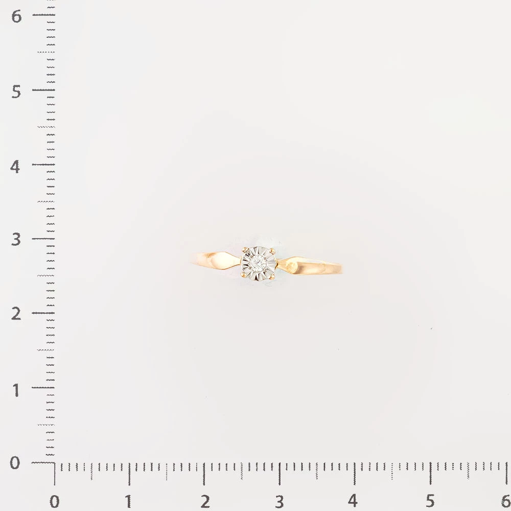 Кольцо с бриллиантом из красного золота 585 пробы