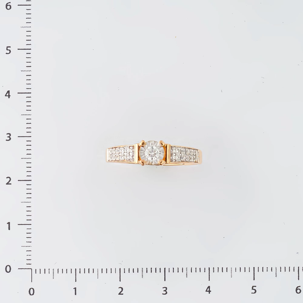 Кольцо с бриллиантом из красного золота 585 пробы