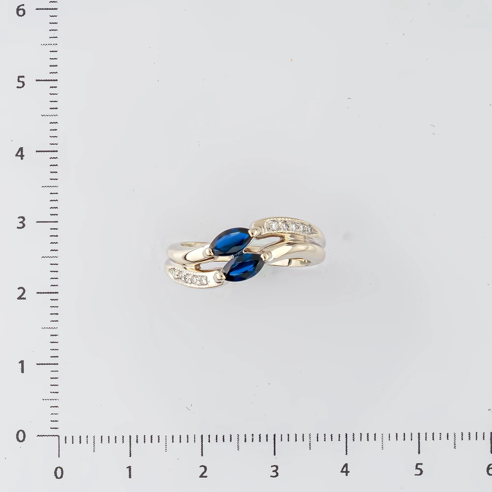 Кольцо с сапфиром из белого золота 585 пробы