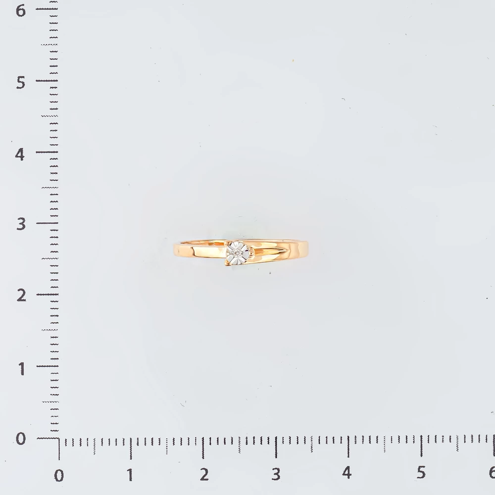 Кольцо с бриллиантом из красного золота 585 пробы