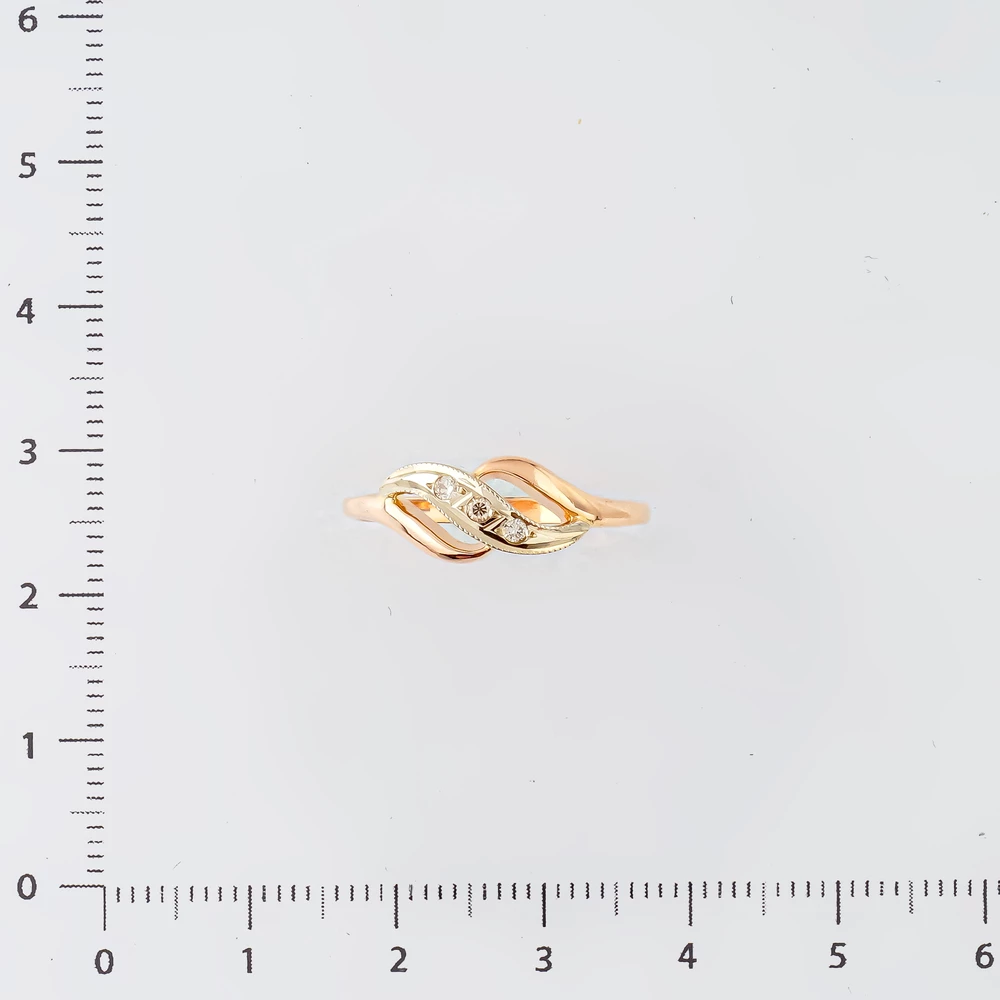 Кольцо с бриллиантом из красного золота 585 пробы