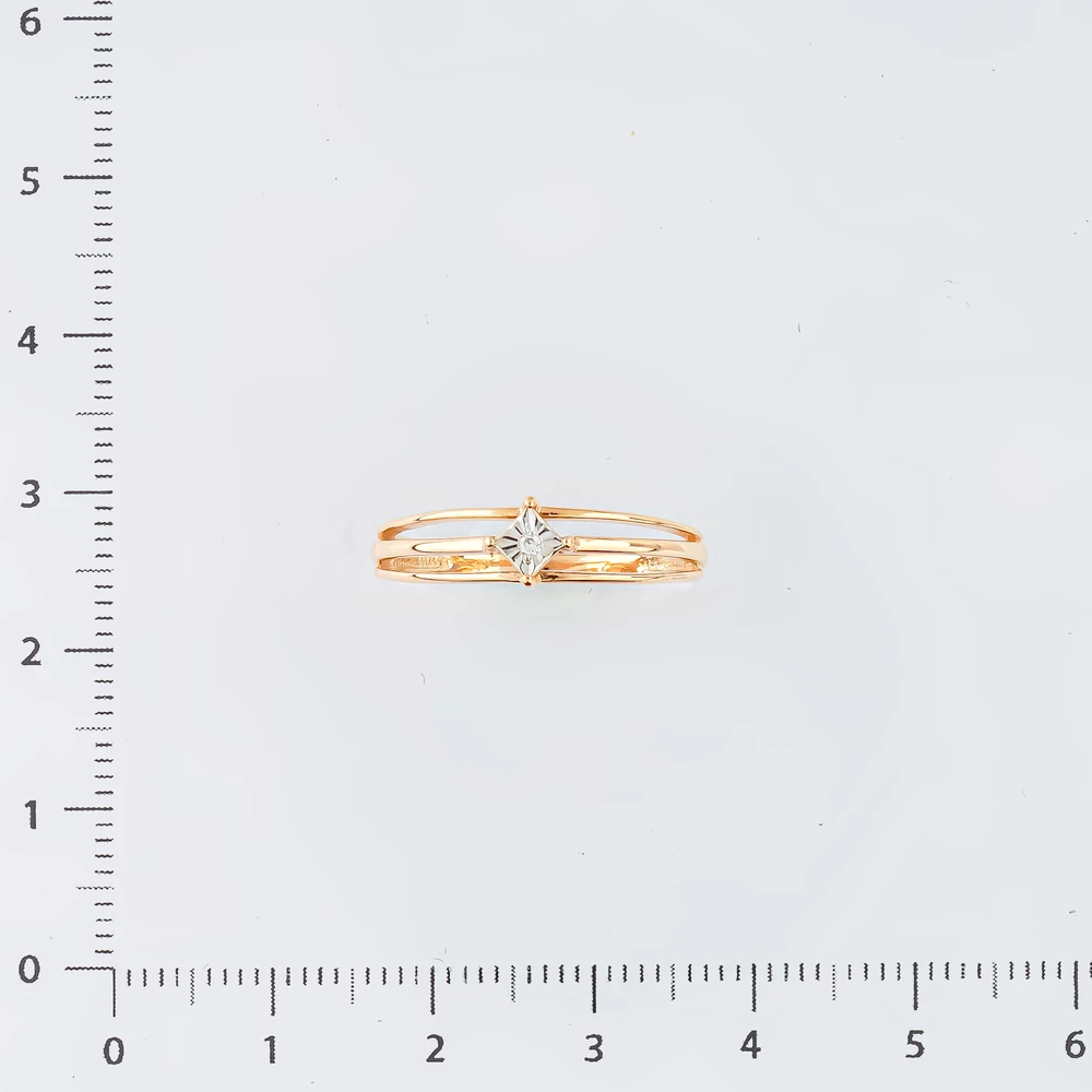 Кольцо с бриллиантом из красного золота 585 пробы