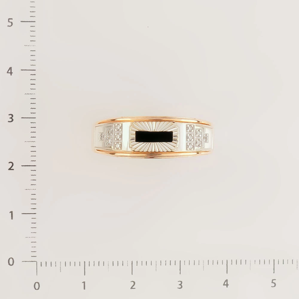 Кольцо с ониксом из красного золота 585 пробы