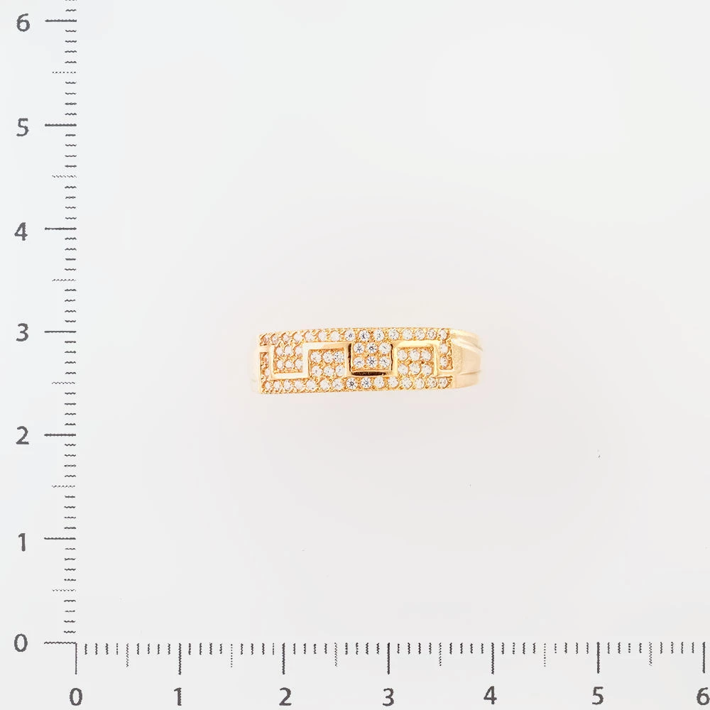 Кольцо с фианитом из красного золота 585 пробы