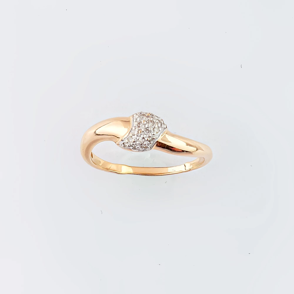 Кольцо с бриллиантом из красного золота 585 пробы