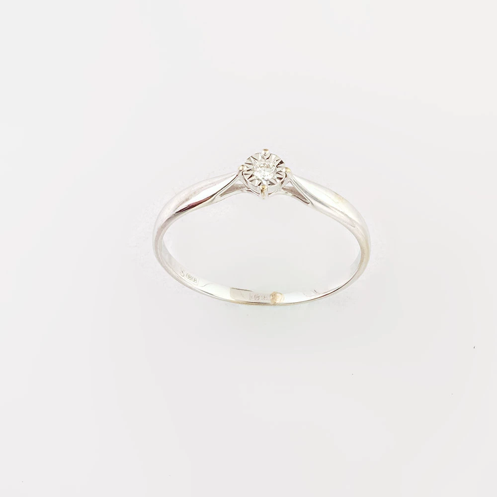 Кольцо с бриллиантом из белого золота 585 пробы