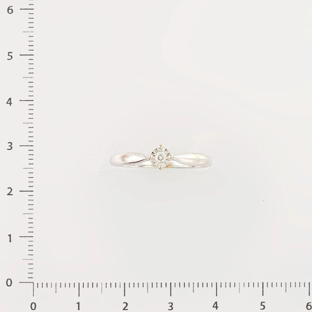 Кольцо с бриллиантом из белого золота 585 пробы