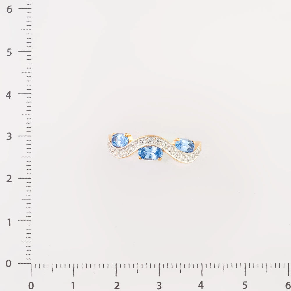 Кольцо с топазом из красного золота 585 пробы