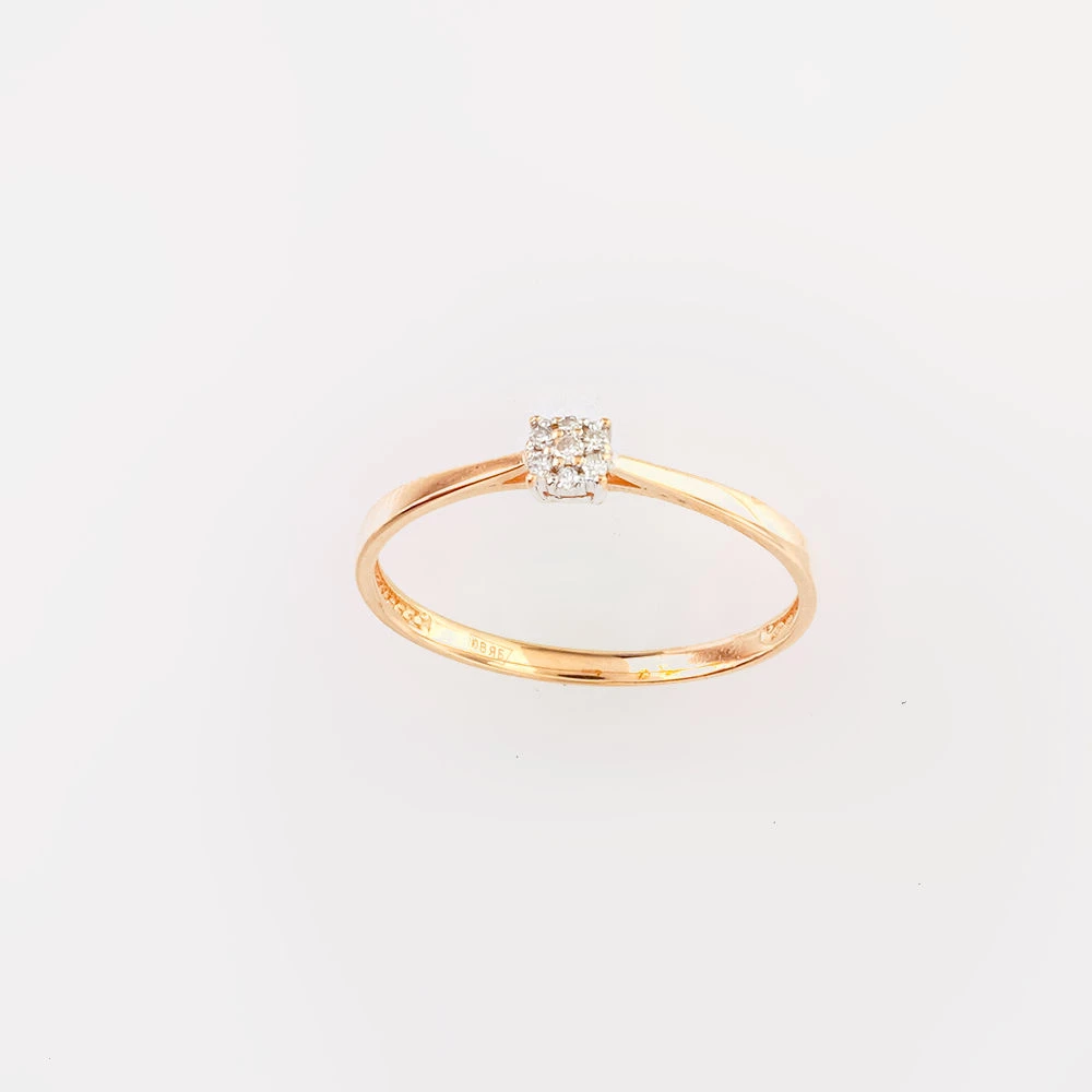 Кольцо с бриллиантом из красного золота 585 пробы