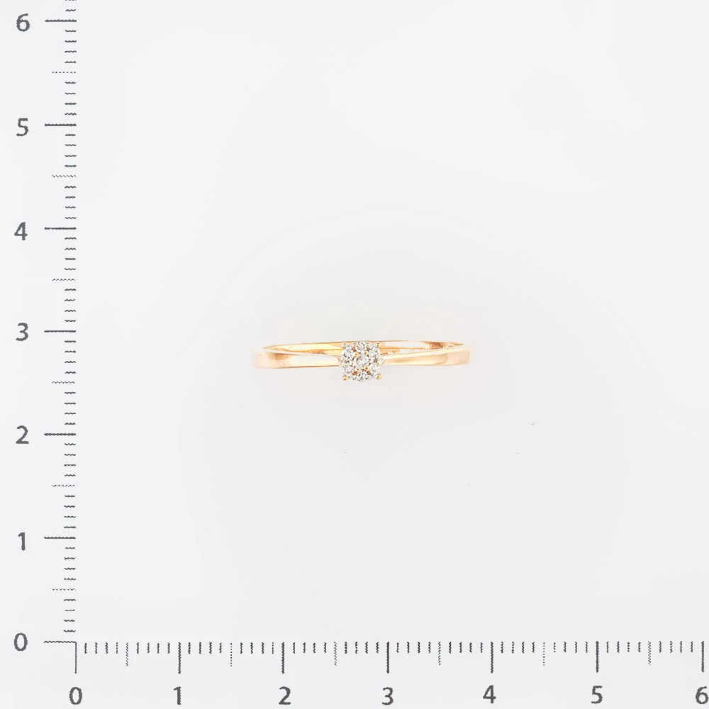 Кольцо с бриллиантом из красного золота 585 пробы