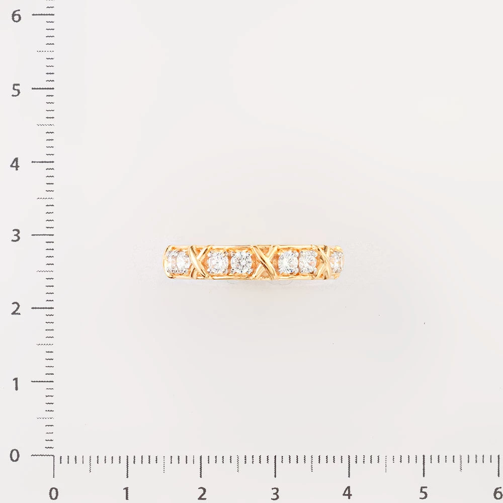 Кольцо с фианитом из красного золота 585 пробы