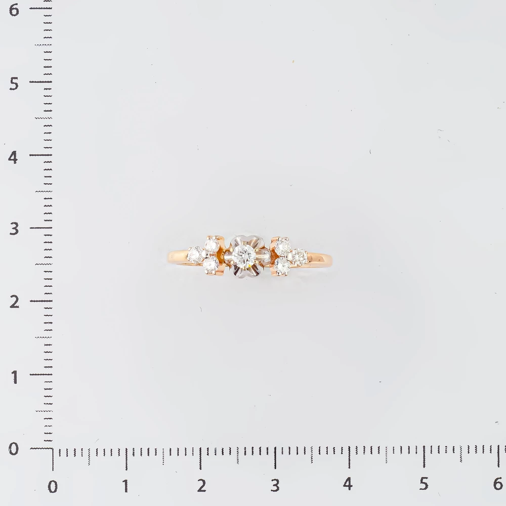 Кольцо с бриллиантом из красного золота 585 пробы