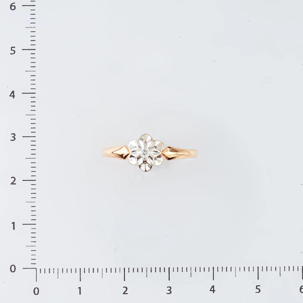 Кольцо с бриллиантом из красного золота 585 пробы