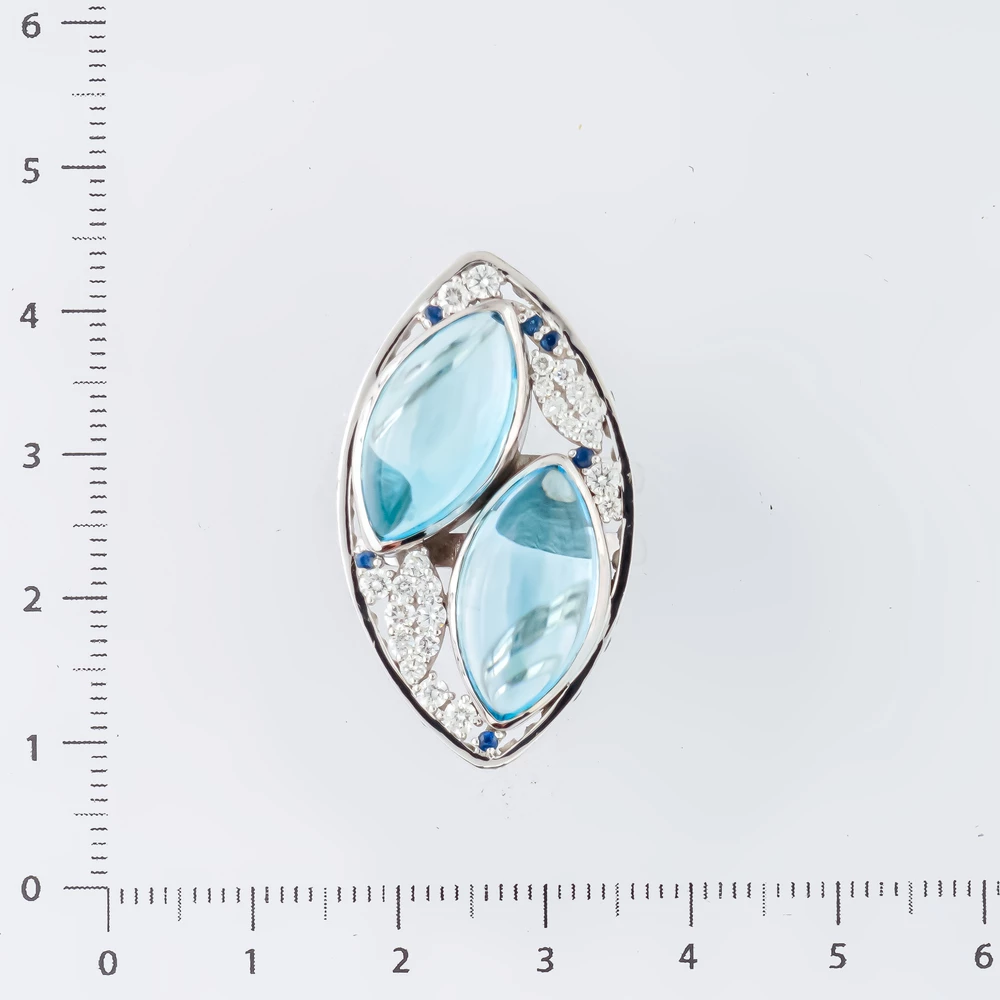 Кольцо с ситаллом из белого золота 585 пробы