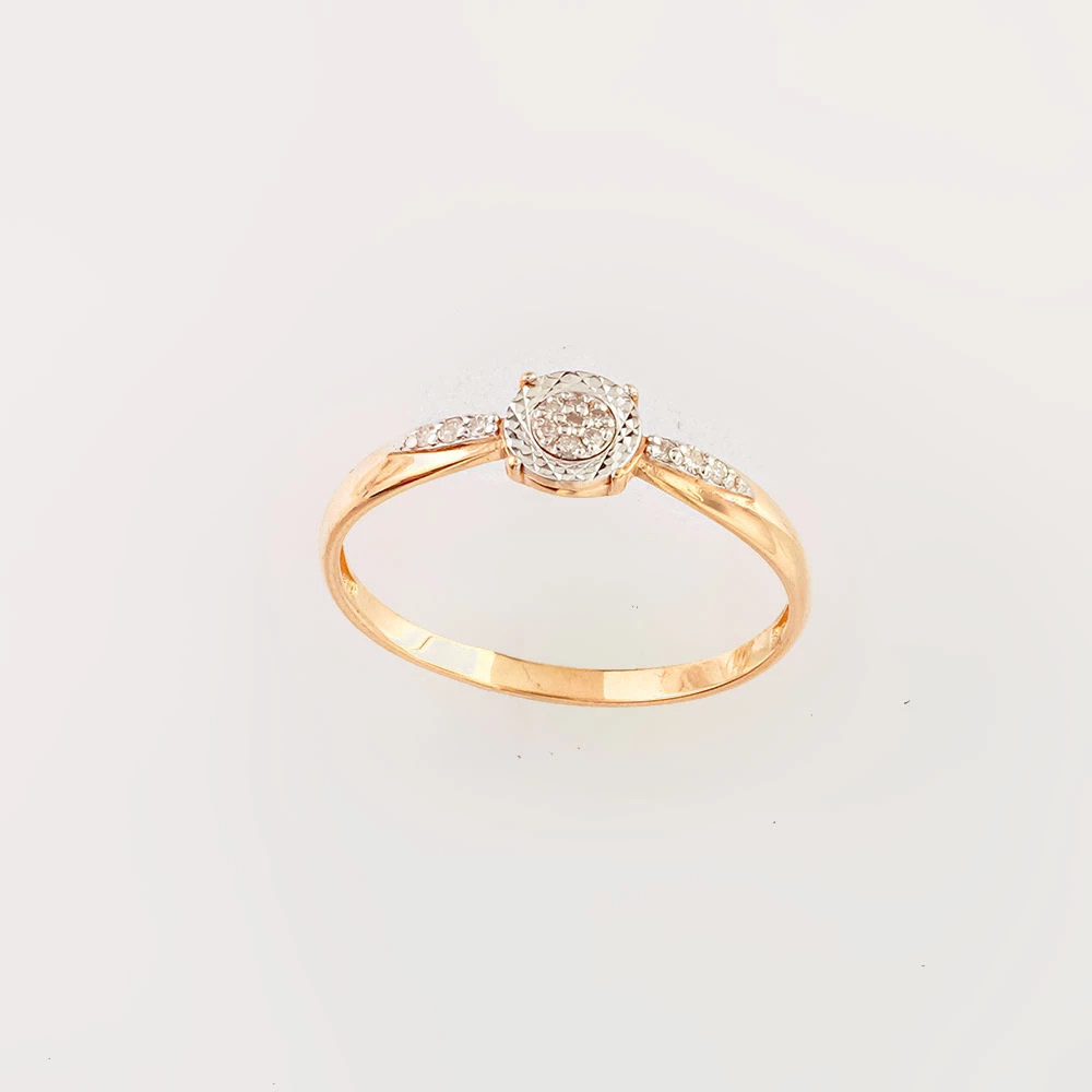 Кольцо с бриллиантом из красного золота 585 пробы