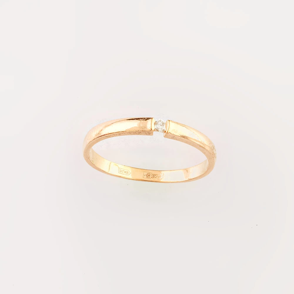 Кольцо с бриллиантом из красного золота 585 пробы