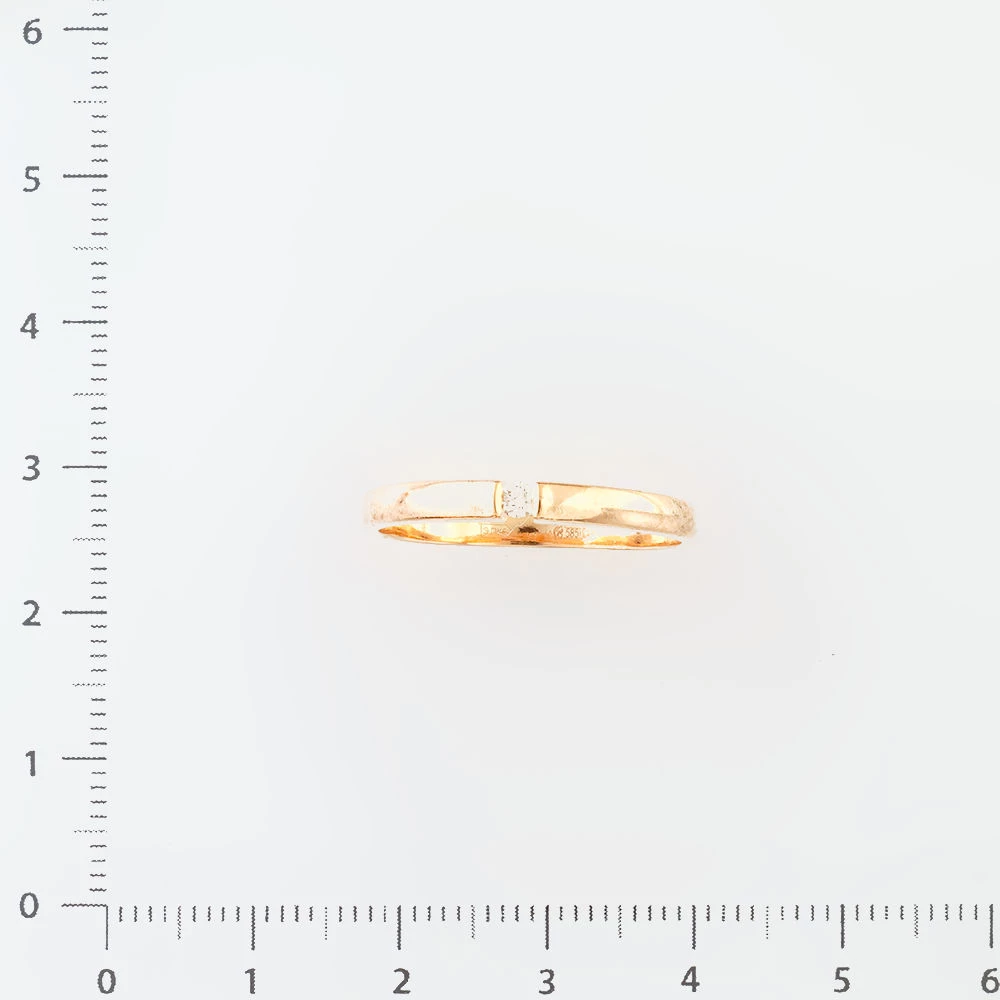 Кольцо с бриллиантом из красного золота 585 пробы