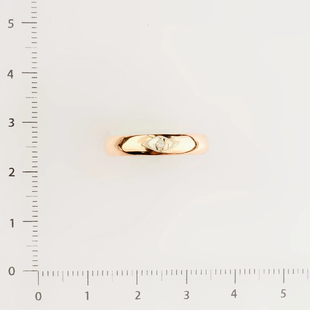 Кольцо с бриллиантом из красного золота 585 пробы