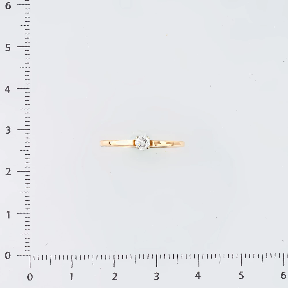 Кольцо с бриллиантом из красного золота 585 пробы