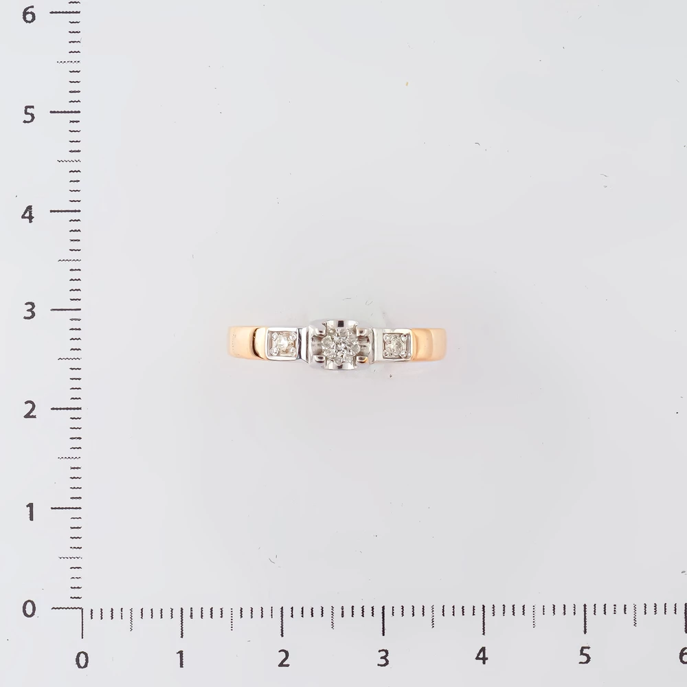 Кольцо с бриллиантом из красного золота 585 пробы