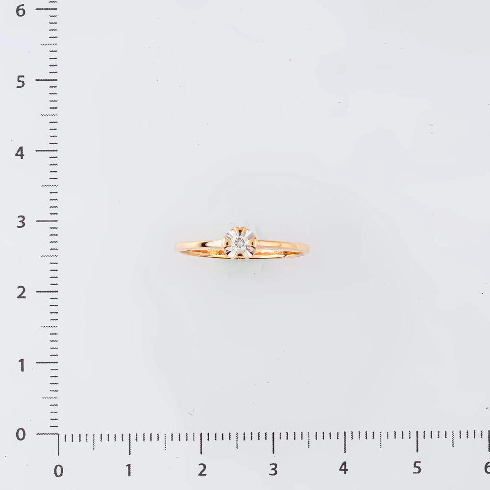 Кольцо с бриллиантом из красного золота 585 пробы