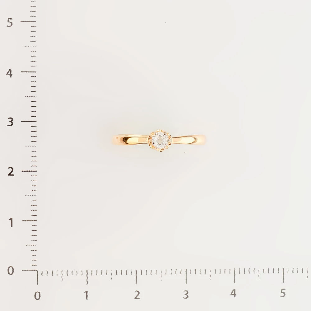 Кольцо с бриллиантом из красного золота 585 пробы