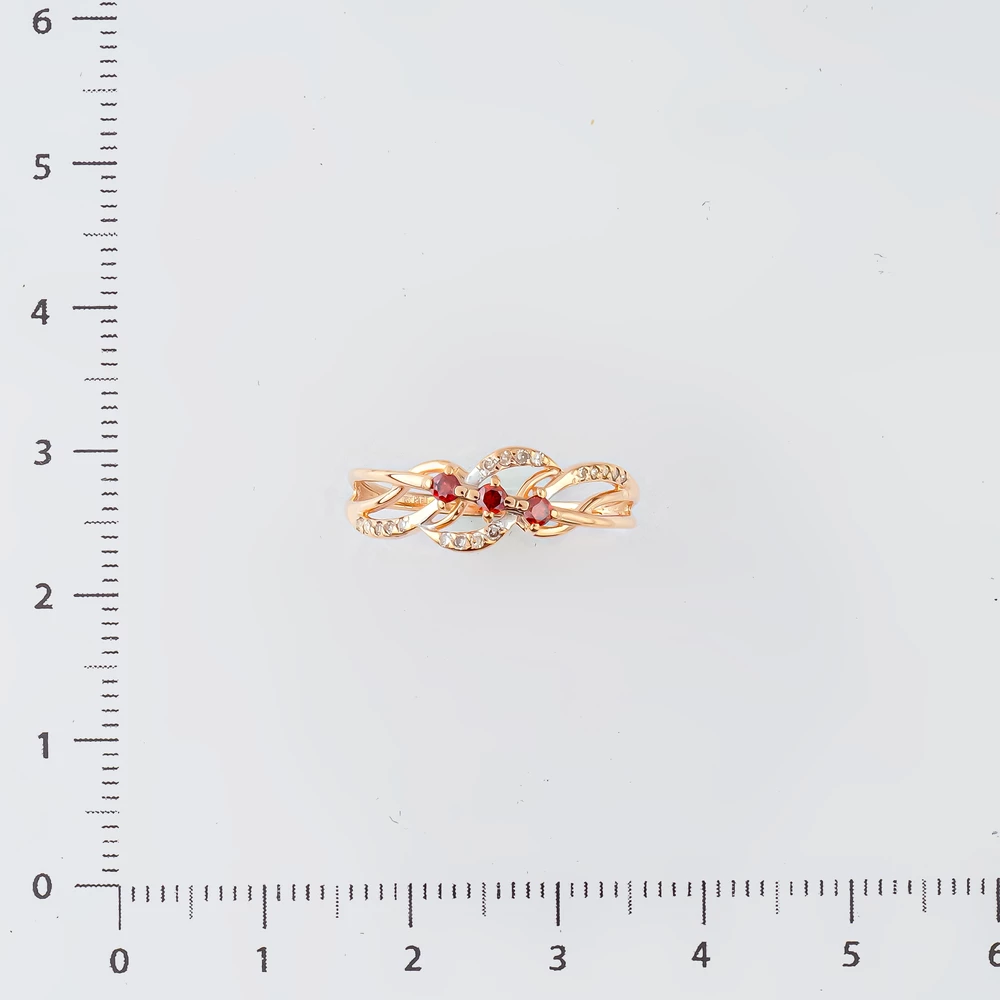 Кольцо с гранатом из красного золота 585 пробы