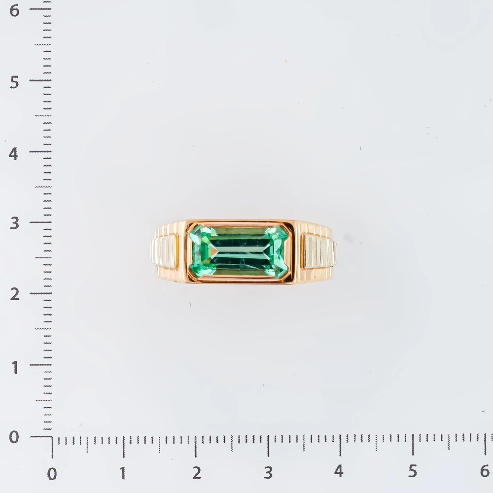 Кольцо с фианитом из красного золота 585 пробы